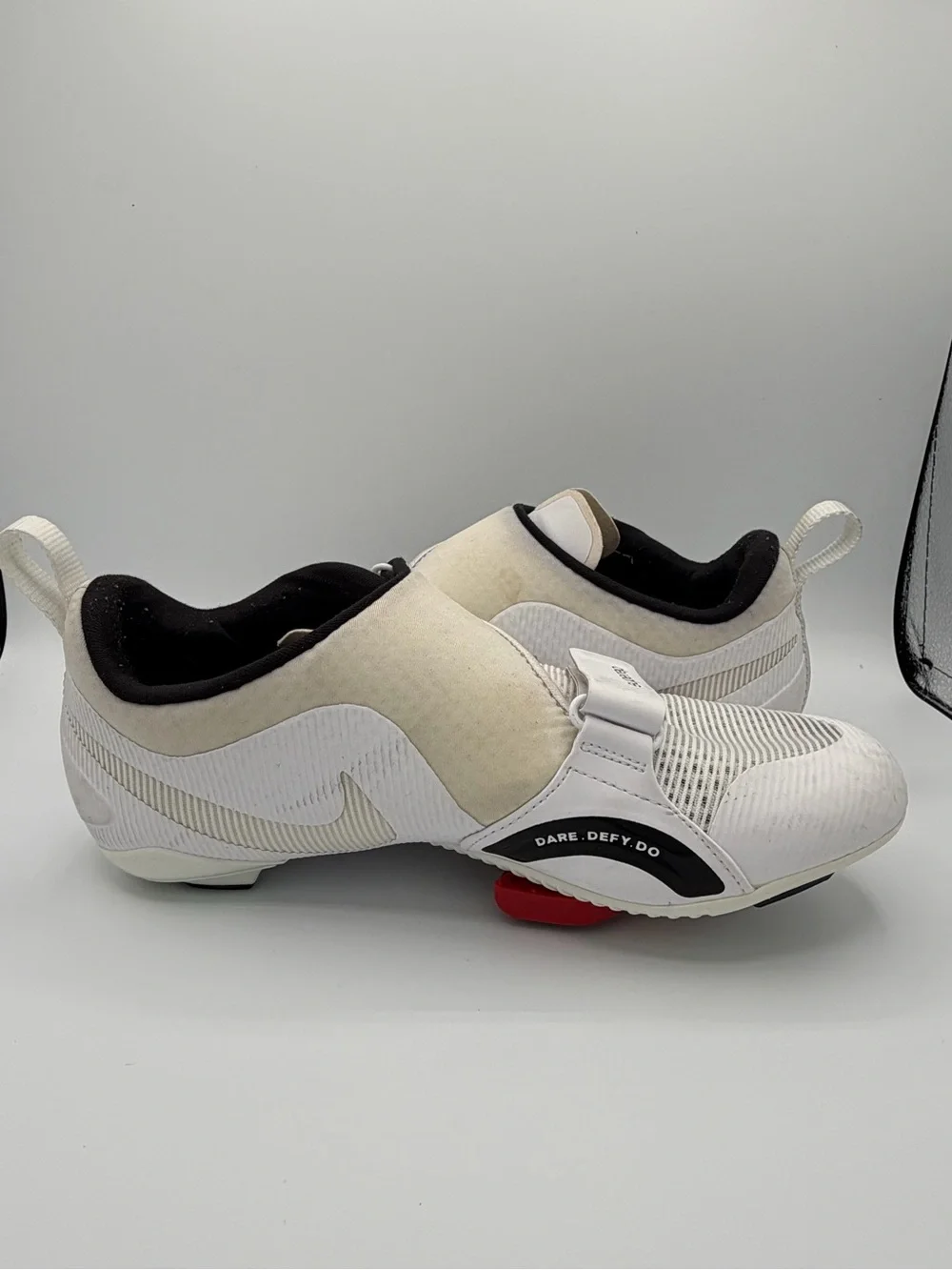 Nike SuperRep Men’s White and Black Cycling Sneakers with Red Accent